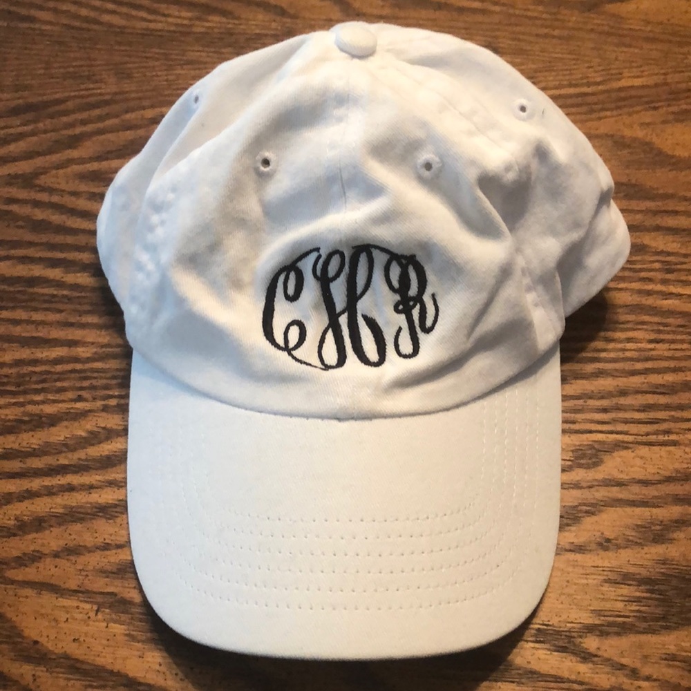 White monogrammed baseball hat